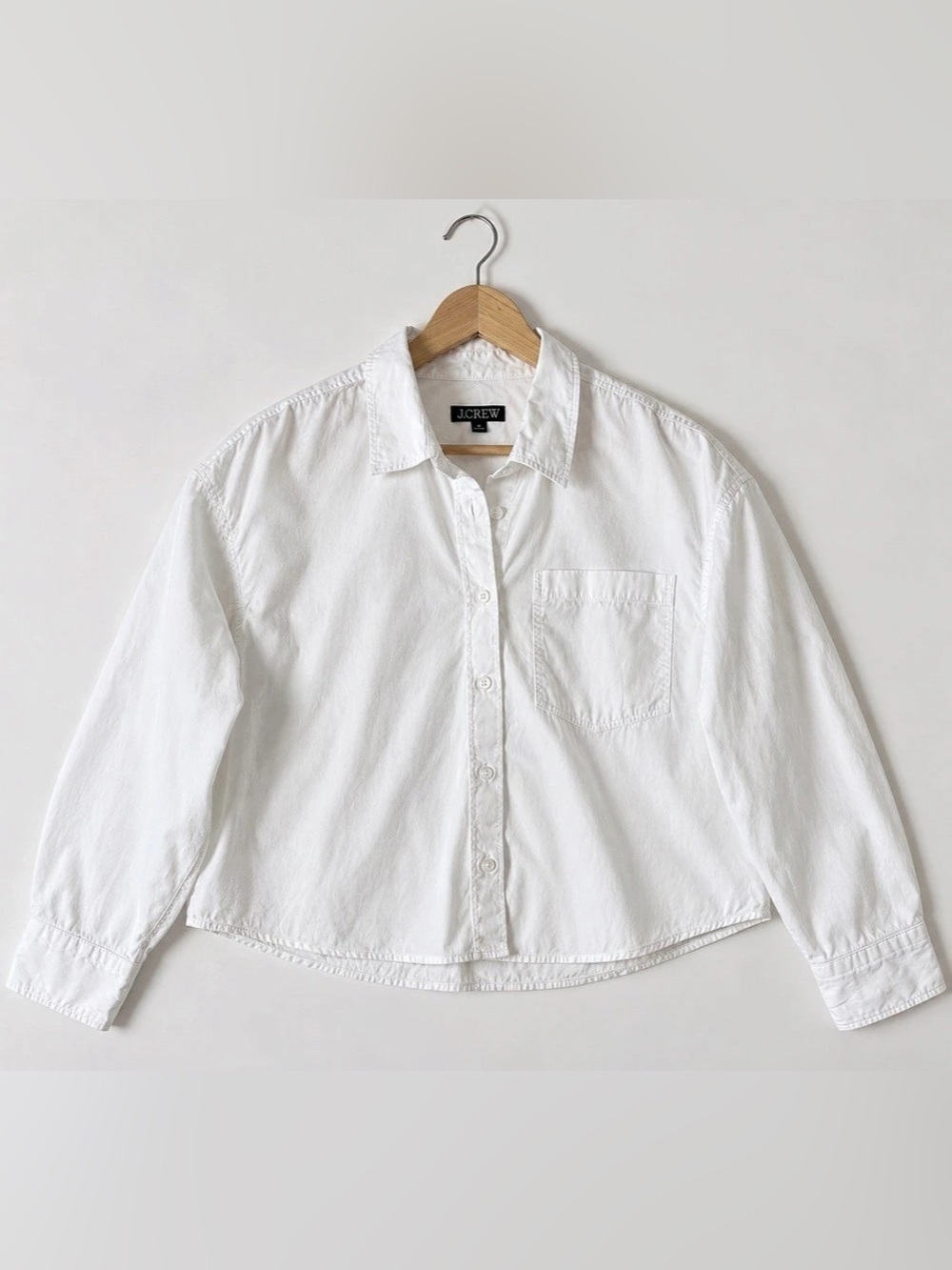 J.CREW Boyfriend Shirt in White Cotton Poplin White Cotton Poplin XL